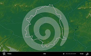 Lille outlined, France. Physical