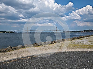 Lillebaelt Little Belt Middelfart Denmark suspended bridge