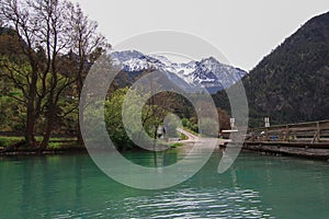 Lillooet lake on the foot of mountain