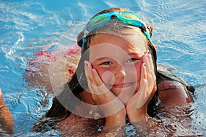 Lillte Girl in the pool