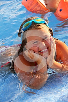 Lillte Girl in the pool