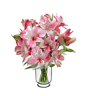 Lilly flower bouquet in vase