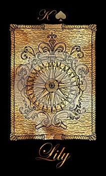Lily. Card of Lenormand oracle deck Gothic Mysteries