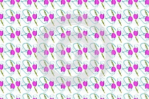 Lily flower seamless pattern elementbackground
