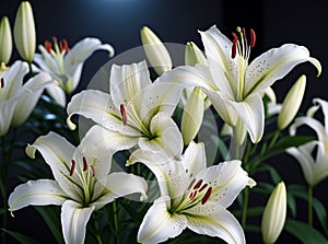 Lily Lilium is a genus of plants in the Liliaceae. Perennial herbs equipped with bulbs. White graceful flower petals