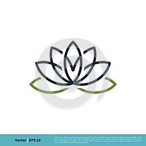 Lily / lotus Flower Icon Vector Logo Template Illustration Design. Vector EPS 10