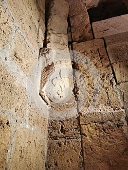 Lily sign in the ruins of the Templars in Caesarea.