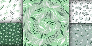 Lily of the Valley Seamless Textile Print. Bud of Convallaria Majalis. Romantic
