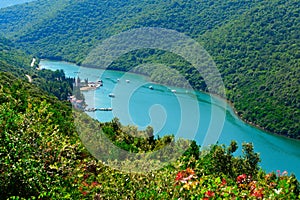 Lim Fjord or Limski canal. Adriatic coast photo