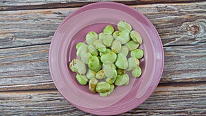 Lima bean on the plate