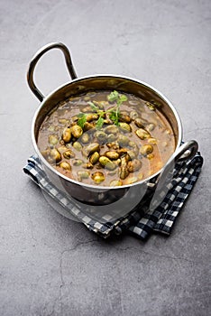 Lima Beans curry or Pavta Bhaji or sabzi, Indian food