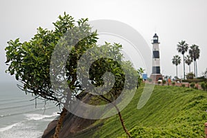 Lima, Peru. Cliff on the Pacific coast, near the Park of Love