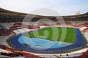 Lima Peru,new architecture of the field foodball soccer stadium- called national stadium