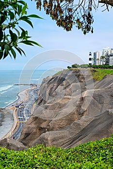 Lima, Peru. Road next to the sea