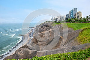 Lima, Peru. Road next to the sea