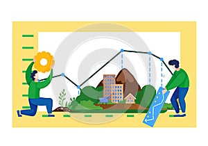 limate change graph. Idea of climate change and danger for ecology. Save nature stop pollution
