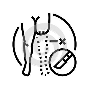 limb amputation surgery line icon vector illustration
