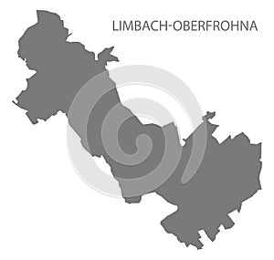 Limbach-Oberfrohna German city map grey illustration silhouette shape