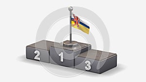 Limburg 3D waving flag illustration on winner podium.