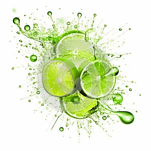 Lime Algorithmic Art On White Background