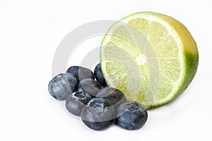 Lime and blueberries