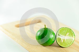 Lime on chopping block