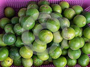 Lime Citrus Fruits In Fruit Market