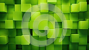 Lime Cubes Wall Background, abstract illustration