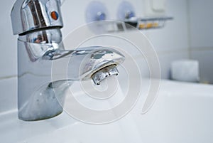 Lime deposit on the tap