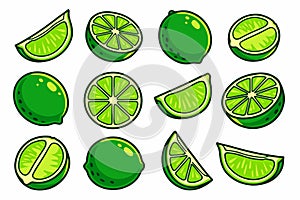 Lime Draw Illustrations Citrus Lime Doodle