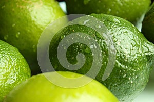 Lime with drops of water