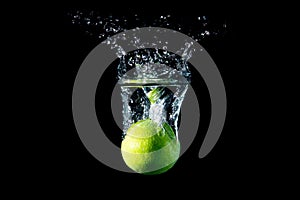 Lime drops in water