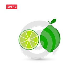 Lime fresh juicy fruit vector icon isolated