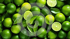 Lime fruit background. Lots of fresh green limes like at the farmer\'s market. Fruit background