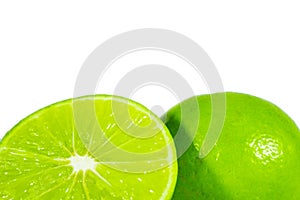 Lime fruit half isolated