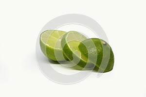 Lime fruit. Half isolated on white background