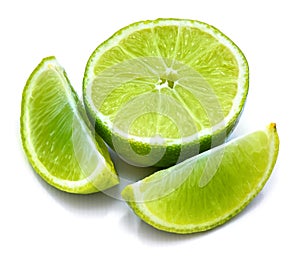 Lime fruit isolated on white