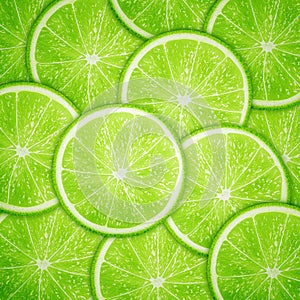 Lime fruit slices background