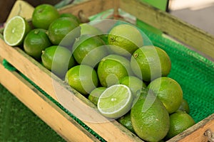 Lime fruits on market place