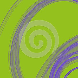 Lime green background with lilla smoked curl circle spiral