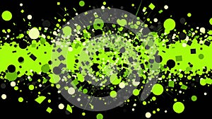 Lime green confetti on black background. Black Friday sale, Christmas, New Year concept. Shiny sparkling glitters