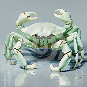Lime Green Crab On Skiff: Inventive Character Design In Oliver Wetter\'s Style