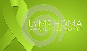 Lime Green Lymphoma Cancer Awareness Month Background Illustration photo