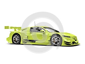 Lime green modern sports super car