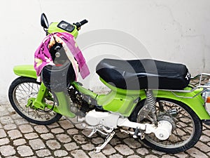 Lime Green Motor Scooter