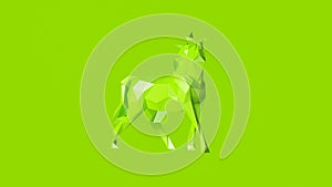 Lime Green Polygon Horse