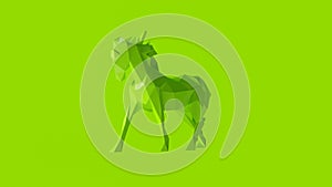 Lime Green Polygon Horse