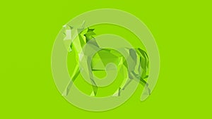 Lime Green Polygon Horse