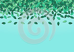 Lime Greens Tree Vector Blue Background Border
