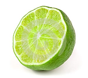 Lime half isolated on white background